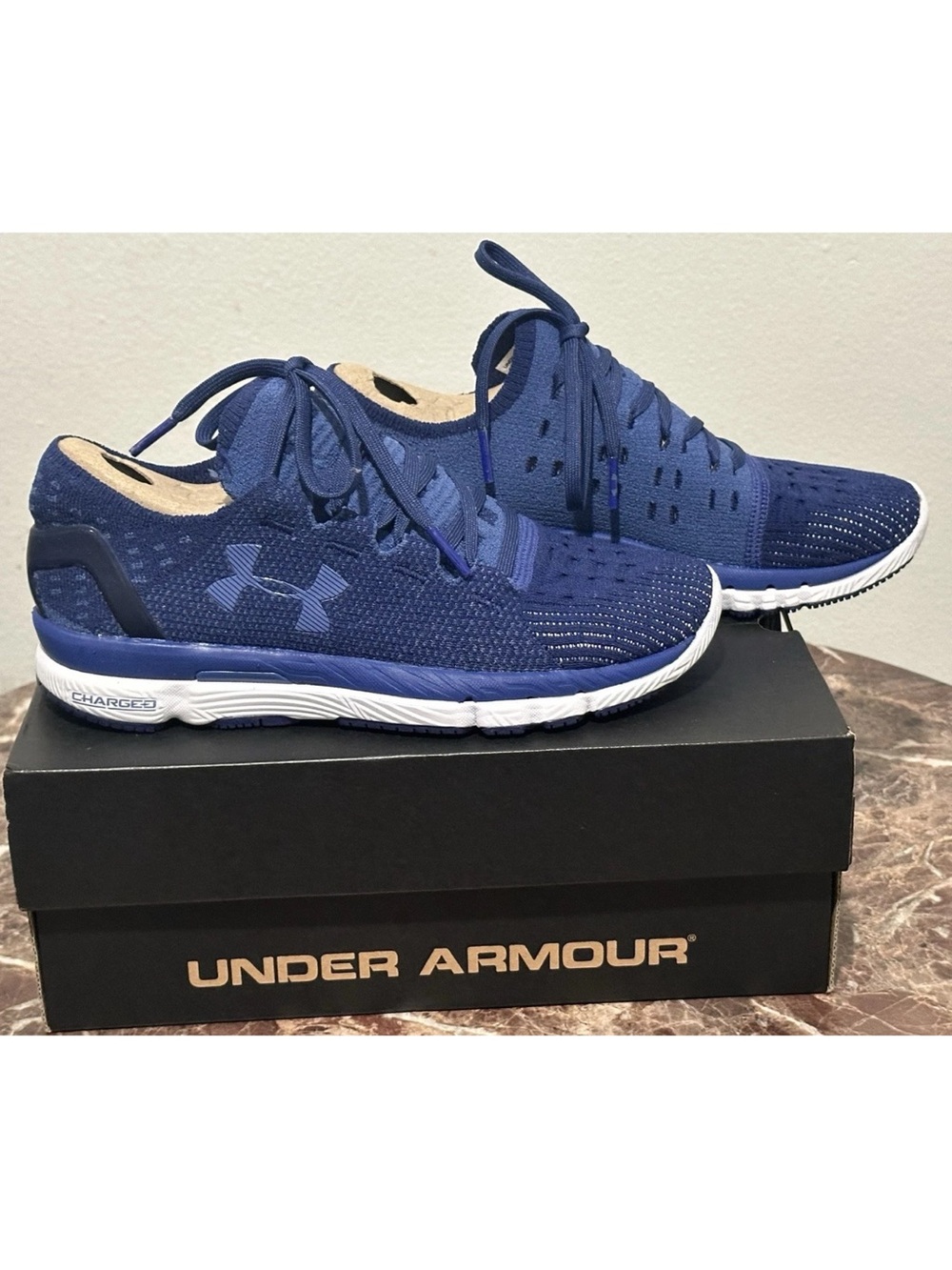 Under Armour SpeedForm Slingshot Womens Blue Running Shoes Sneakers Size 6